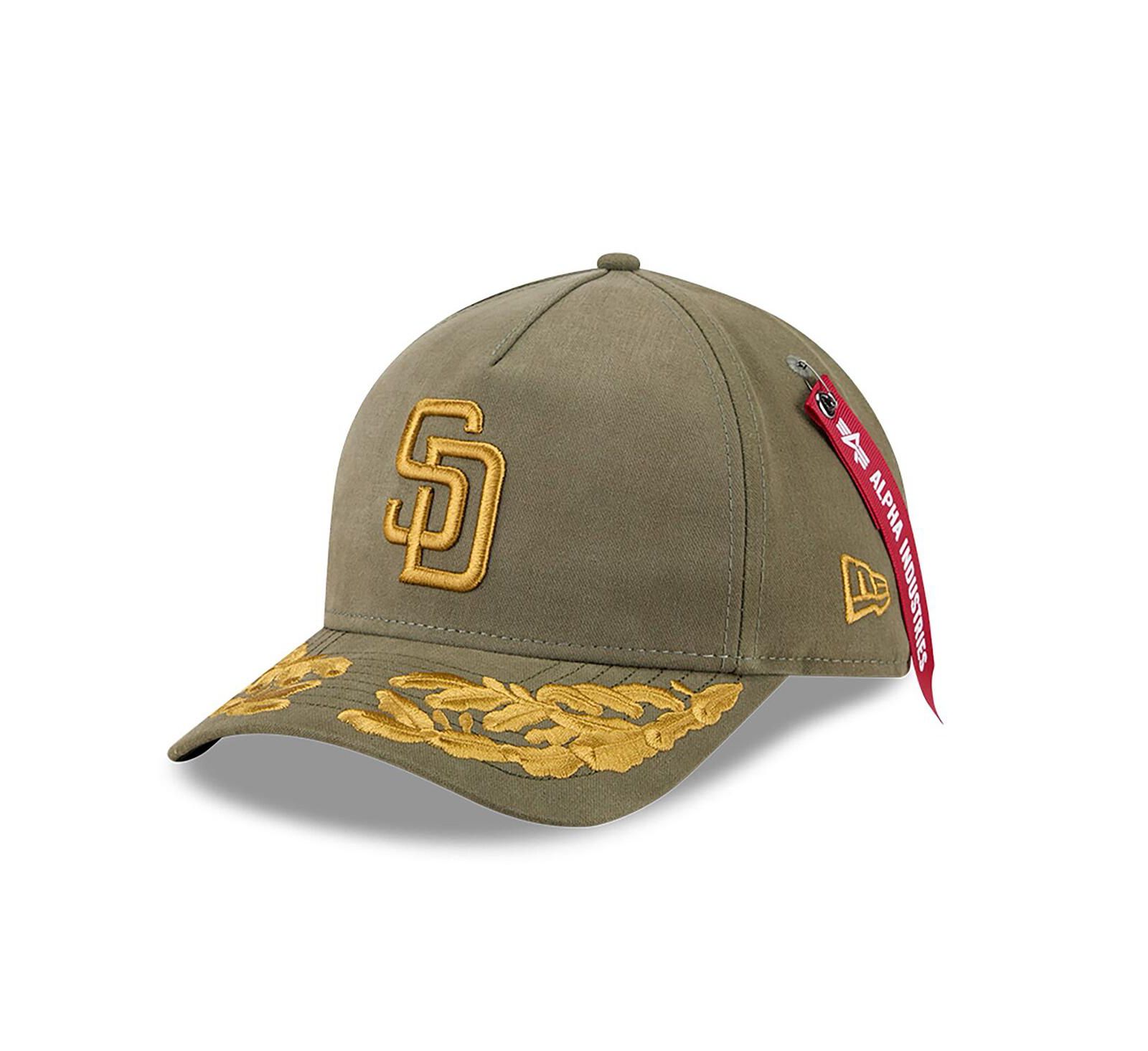 Мужская New Era Olive San Diego Padres A-Frame 9FORTY Adjustable Hat