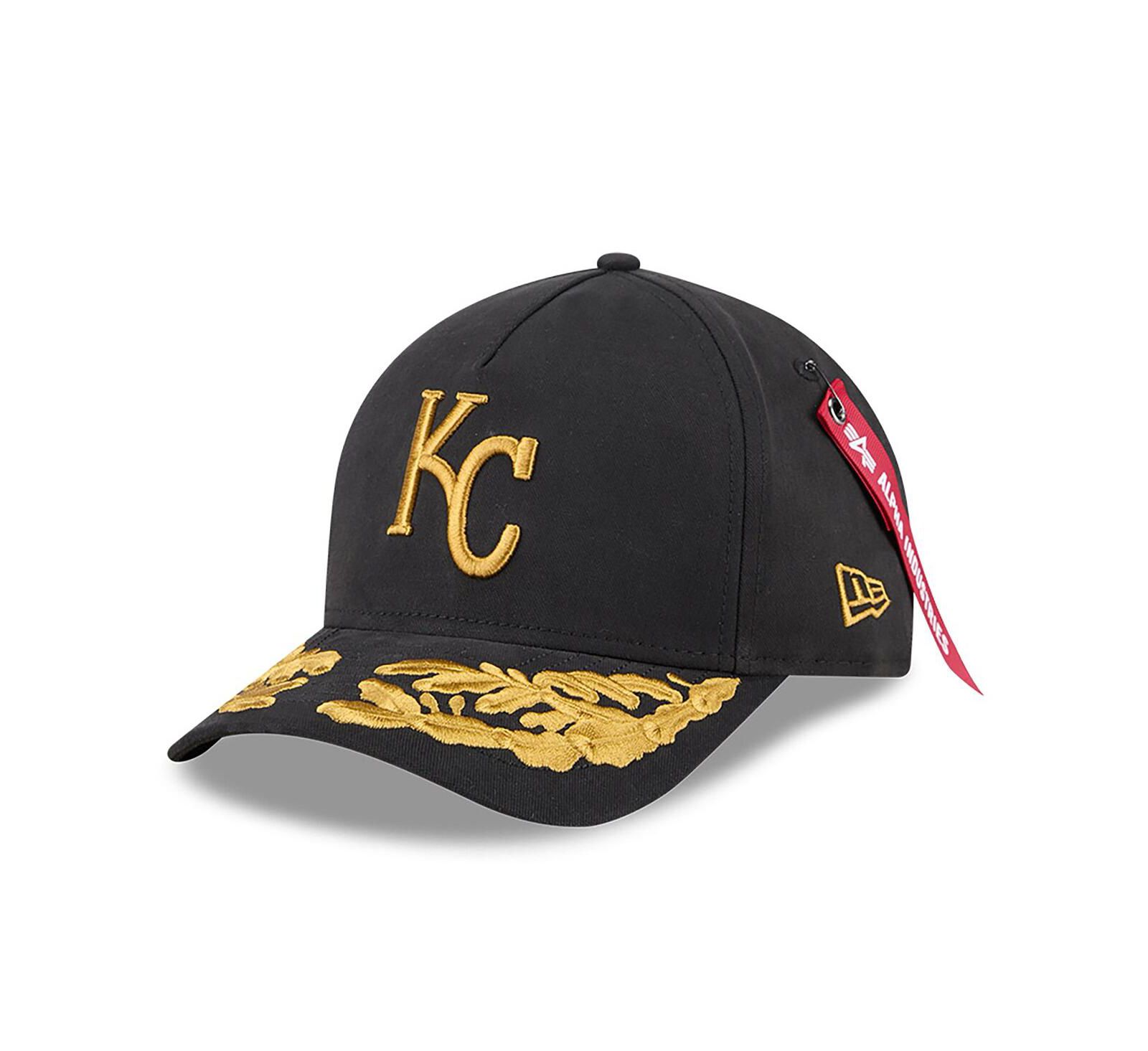 New Era Men's Black Kansas City Royals A-Frame 9FORTY Adjustable Hat