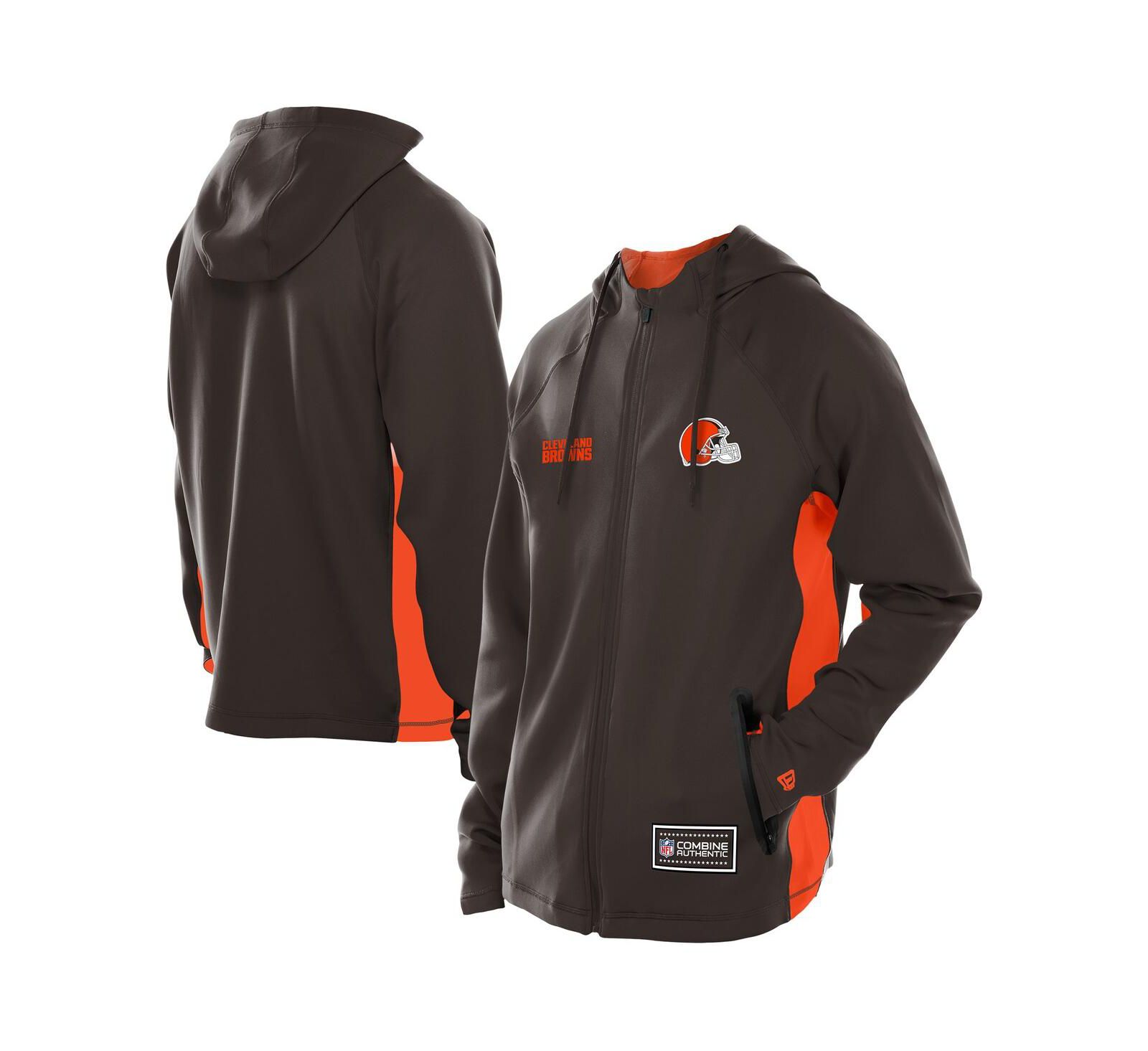 Мужская толстовка New Era Cleveland Browns Combine Authentic Raglan Scuba Full-Zip