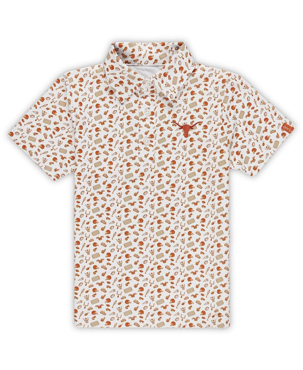 Garb Toddler Burnt Orange Texas Longhorns Tom Allover Print Performance Polo Shirt