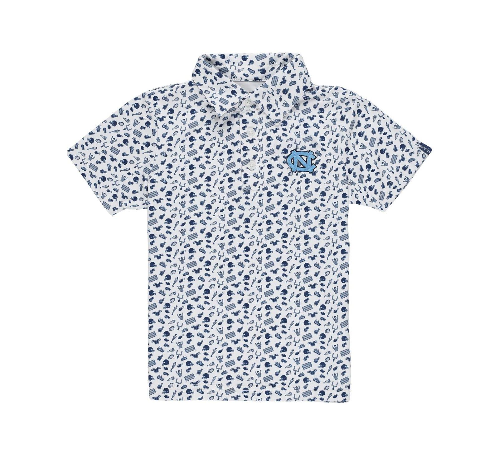 Garb Детская рубашка-поло North Carolina Tar Heels Navy Tom Allover Print
