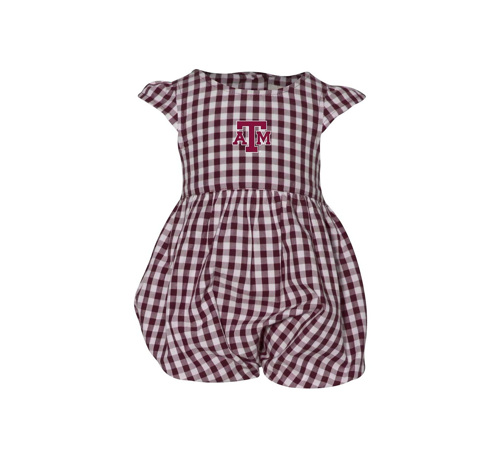 Garb детский боди в клетку Gingham с рюшами, бордового цвета, для мальчиков и девочек, Texas A&M Aggies