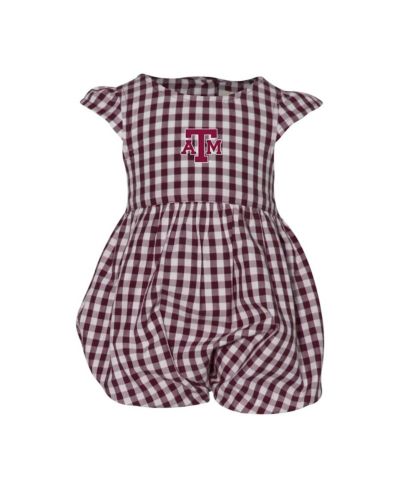 Garb детский боди в клетку Gingham с рюшами, бордового цвета, для мальчиков и девочек, Texas A&M Aggies