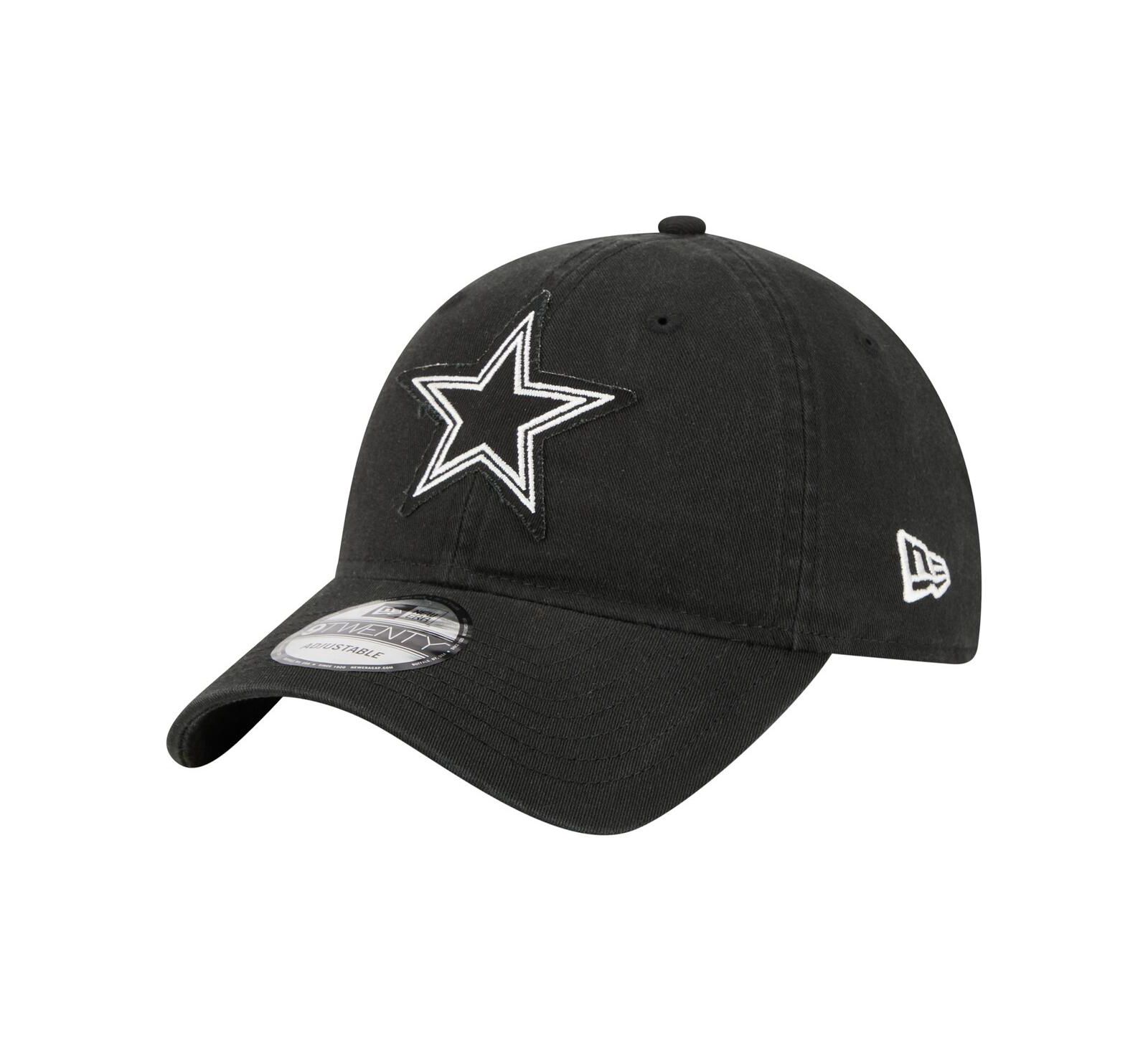 New Era Men's Black Dallas Cowboys Stamp 9TWENTY Adjustable Hat