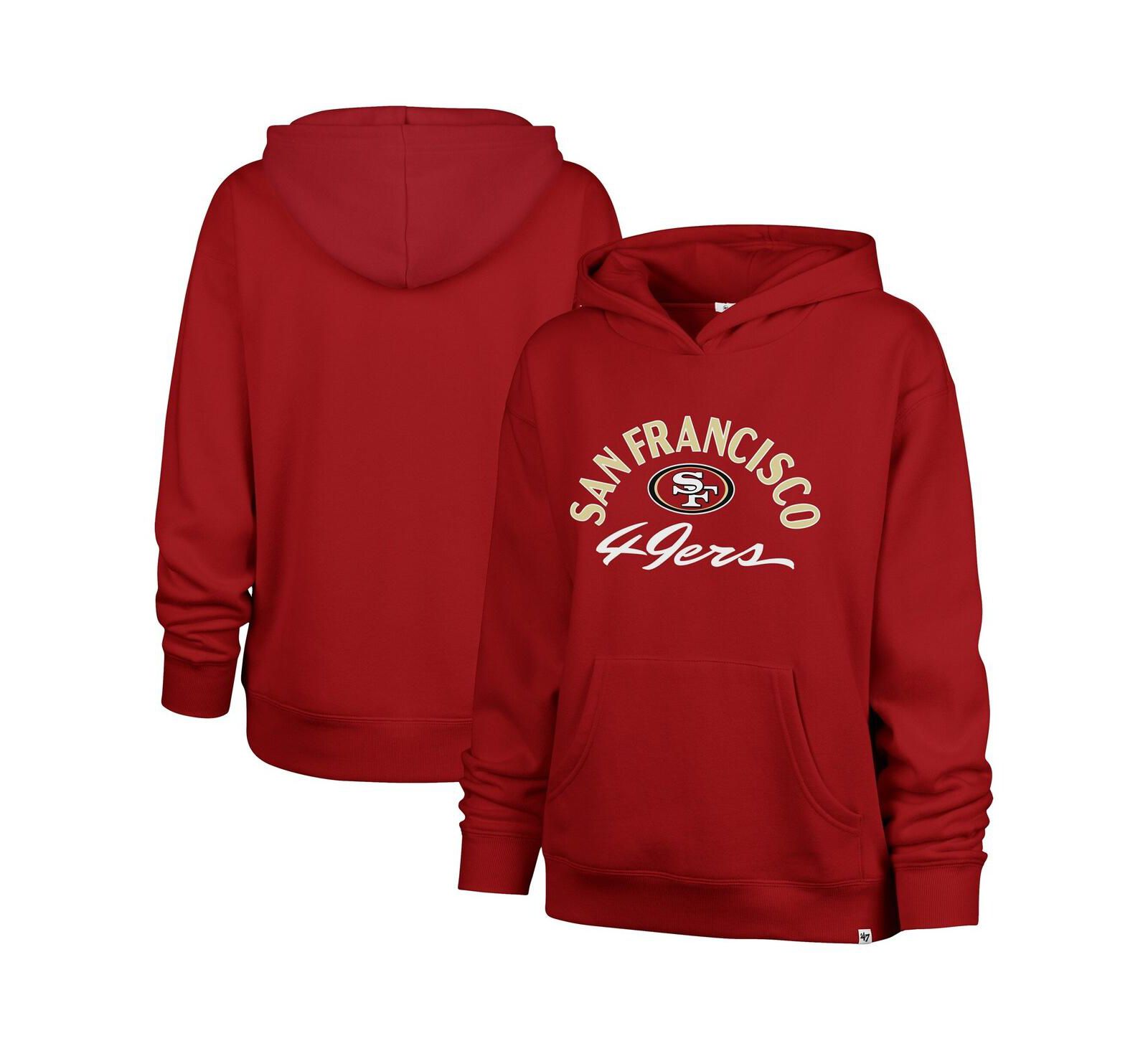 Женское худи '47 Brand Plus размера алого цвета San Francisco 49ers Whirlwind Naomi