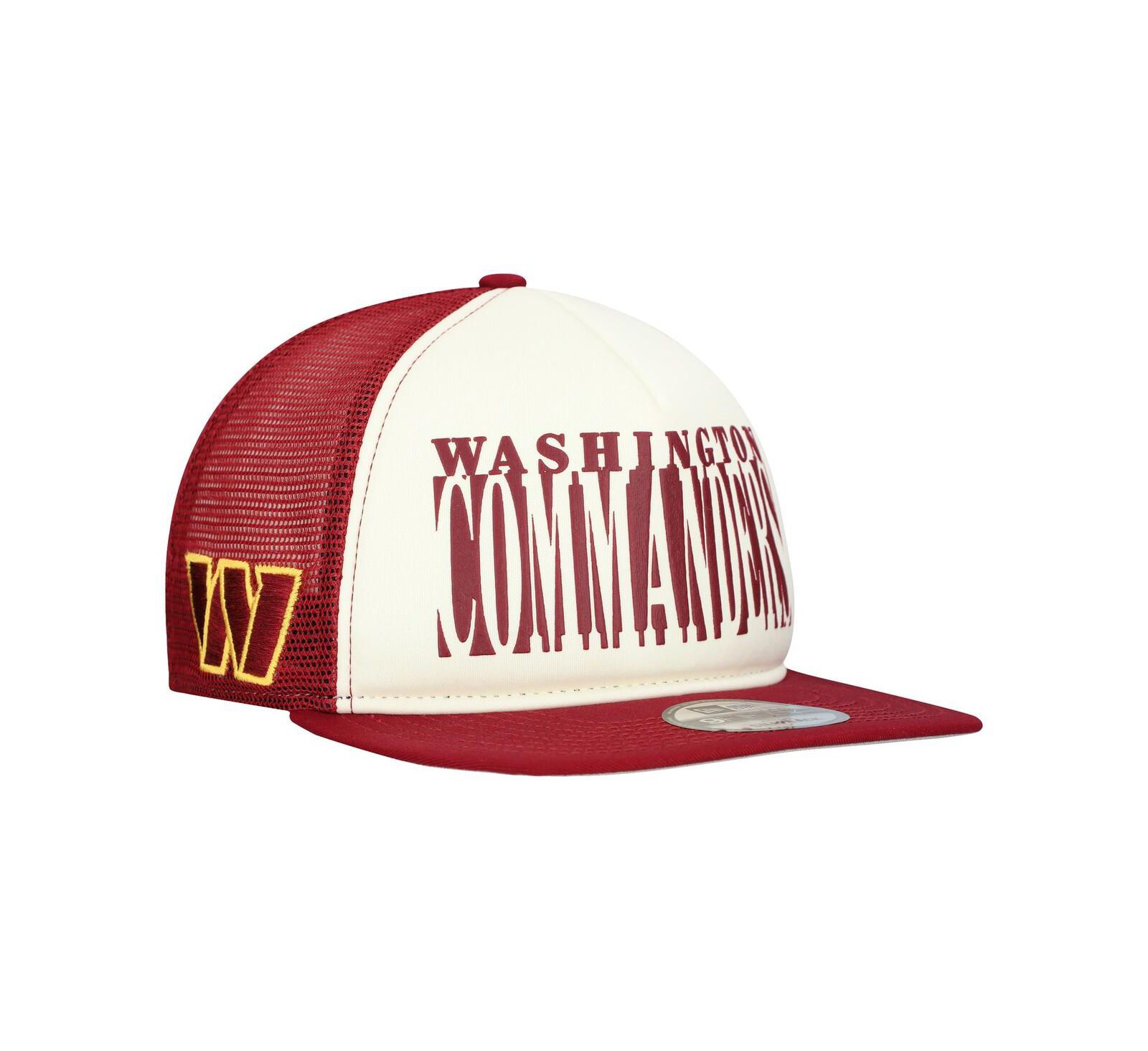 Мужская кепка New Era Cream/Burgundy Washington Commanders Cutout A-Frame 9FIFTY Snapback Hat