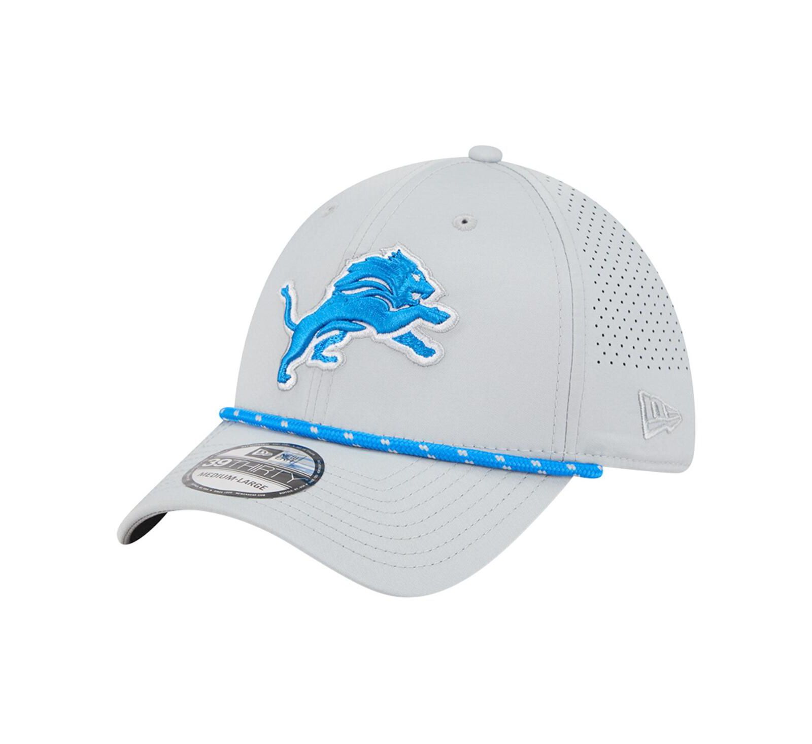 Мужская кепка New Era Blue Detroit Lions Perforated 39THIRTY Flex
