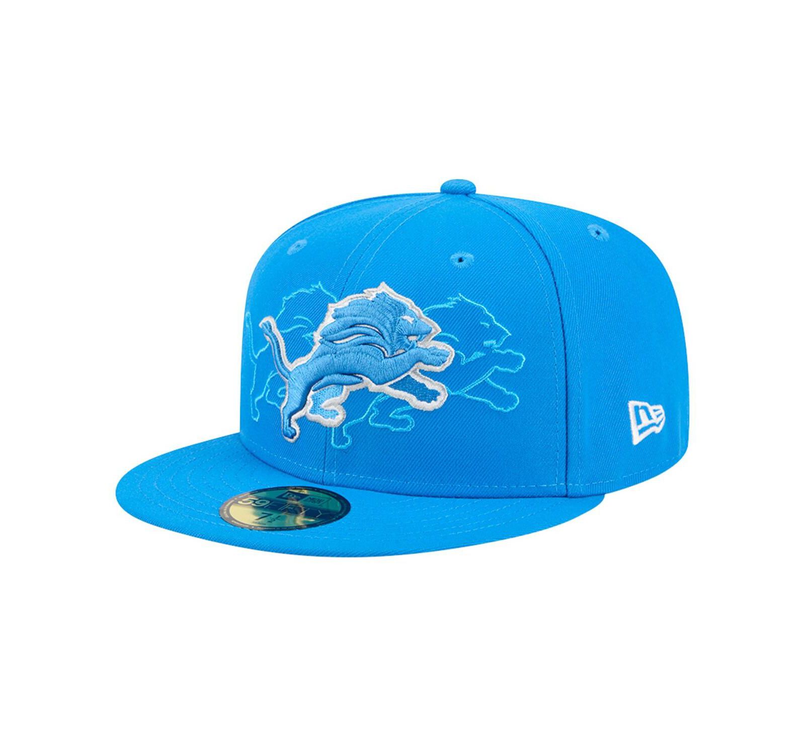 New Era Men's Blue Detroit Lions Tri-Hit 59FIFTY Fitted Hat