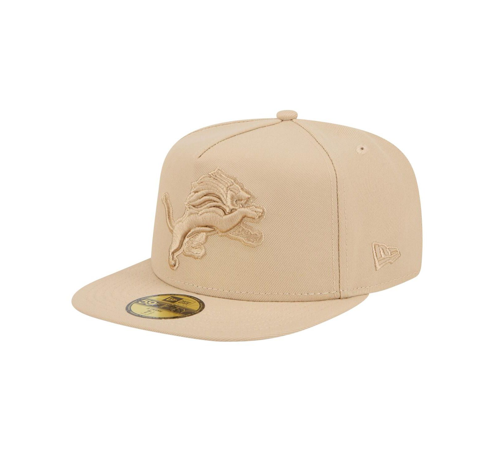 New Era Men's Light Beige Detroit Lions Color Pack A-Frame 59FIFTY Fitted Hat
