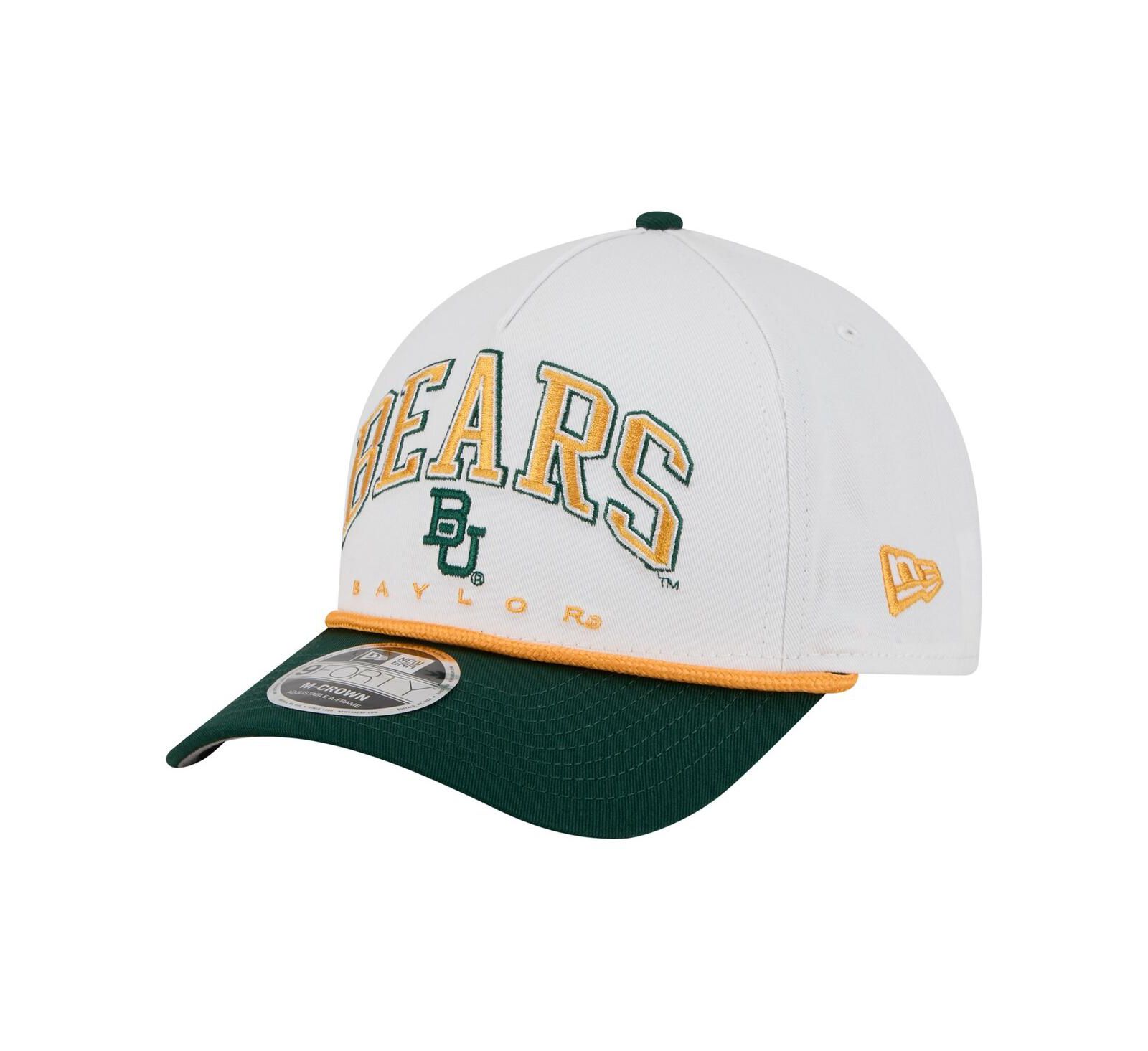 Мужская кепка New Era Baylor Bears Arch Two-Tone Rope 9FORTY A-Frame M-Crown, белая/зеленая