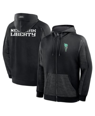Мужская толстовка Fanatics Black New York Liberty Back Door Cut Play Defender Full-Zip Hoodie