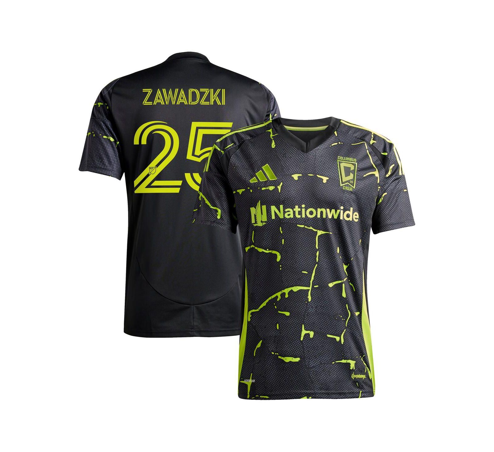 Мужская игровая джерси adidas Sean Zawadzki Black Columbus Crew 2025 The Goosebumps Kit Replica