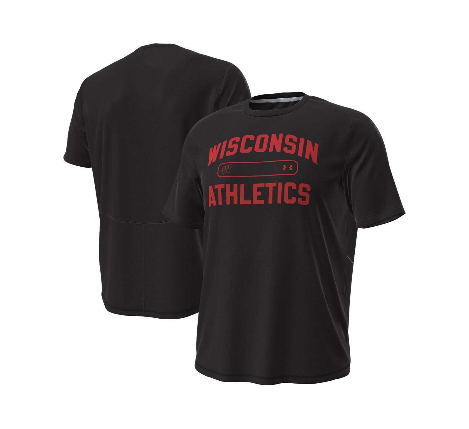 Under Armour Men's Black Wisconsin Badgers Sideline Knockout T-Shirt