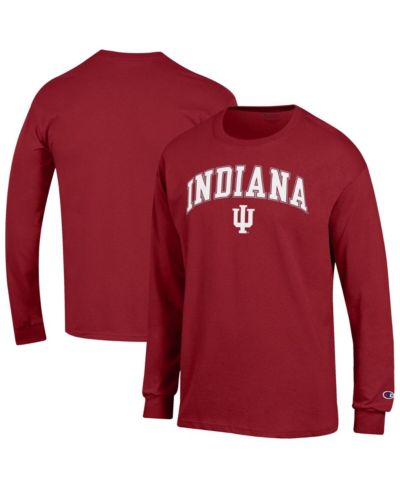 Футболка Champion Men's Crimson Indiana Hoosiers Arch Over Logo Long Sleeve