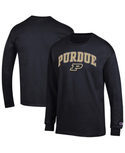Champion Мужская черная футболка с длинным рукавом Purdue Boilermakers Arch Over Logo