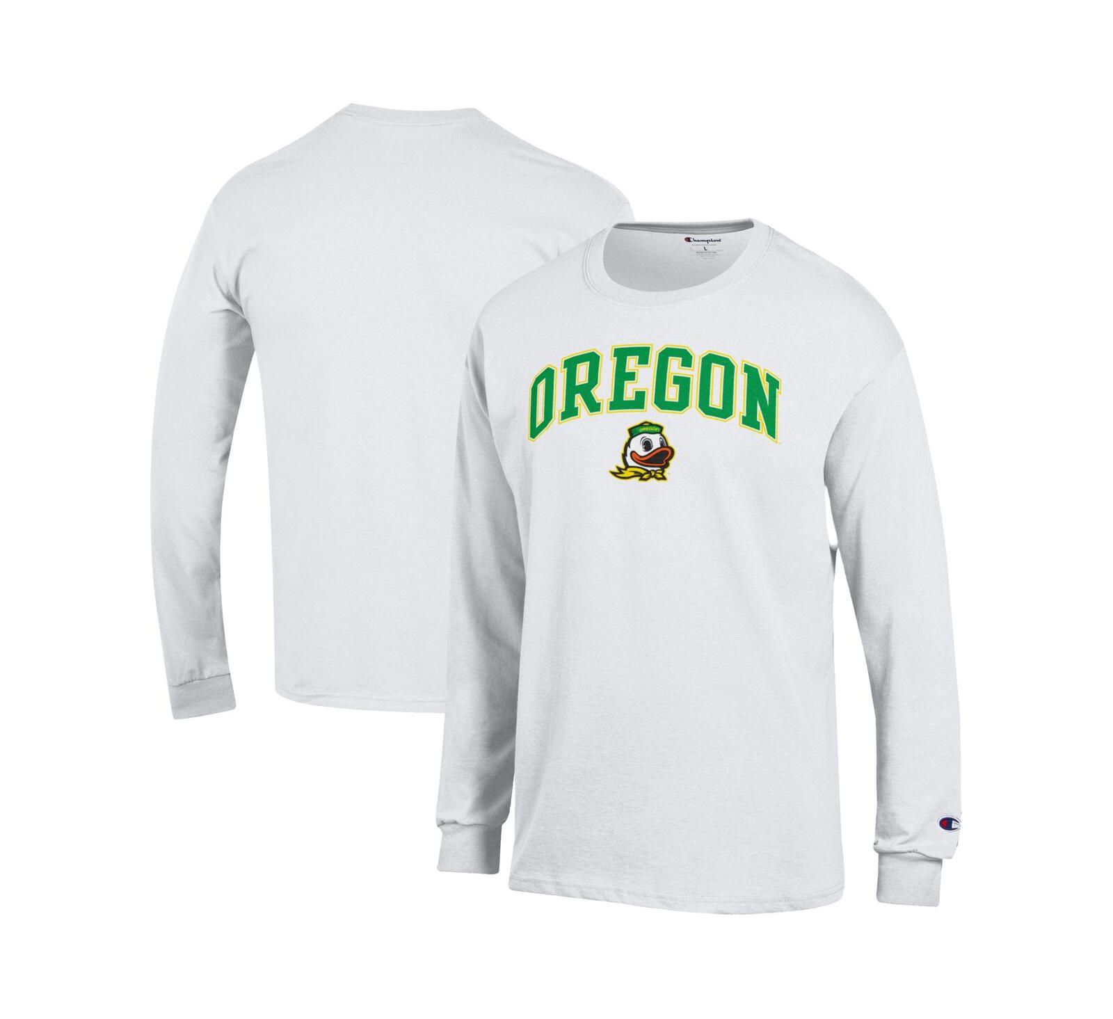 Champion Men's White Oregon Ducks Arch Over Logo Long Sleeve T-Shirt