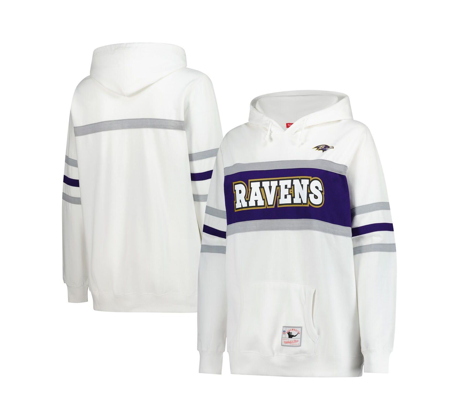 Женское худи Mitchell & Ness White Baltimore Ravens Plus Size Head Coach Throwback