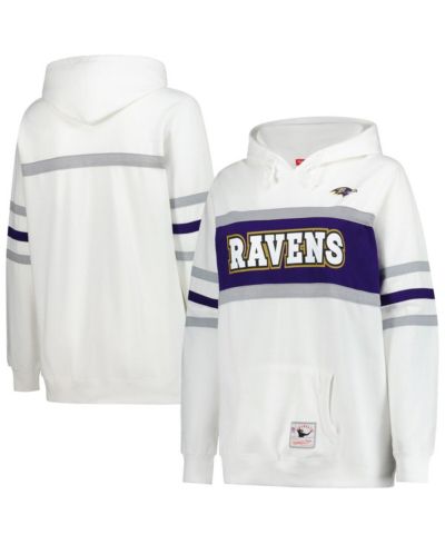 Женское худи Mitchell & Ness White Baltimore Ravens Plus Size Head Coach Throwback