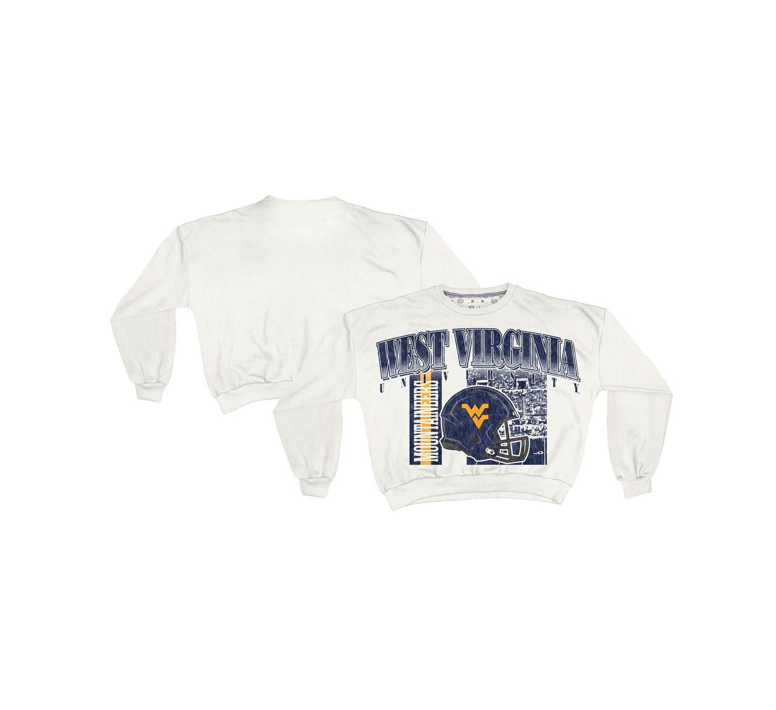 Женское оверсайз свитшот Pressbox West Virginia Mountaineers White в ретро стиле