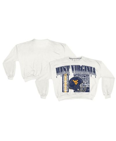 Женское оверсайз свитшот Pressbox West Virginia Mountaineers White в ретро стиле