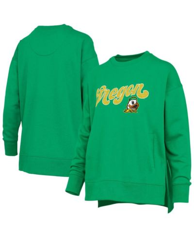 Pressbox Женское свитшот Oregon Ducks Bonanza Chenille Harper Script в цвете Green