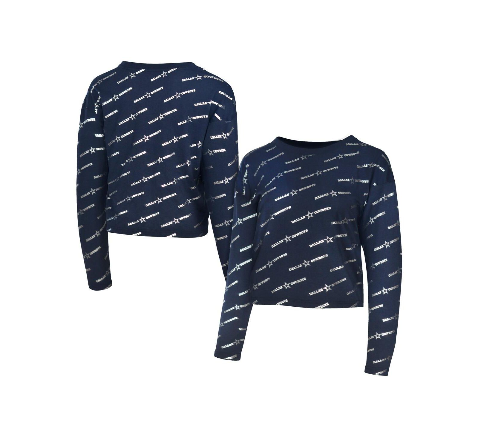 Мужская футболка Lauren James Navy Dallas Cowboys Foil с длинным рукавом