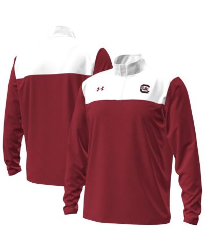 Мужской худи Under Armour Garnet/White South Carolina Gamecocks Green Blocked Quarter-Zip