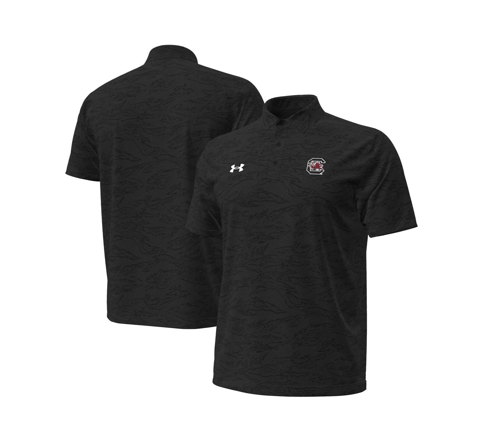 Under Armour Men's Black South Carolina Gamecocks Drive Camo Jacquard Polo Shirt