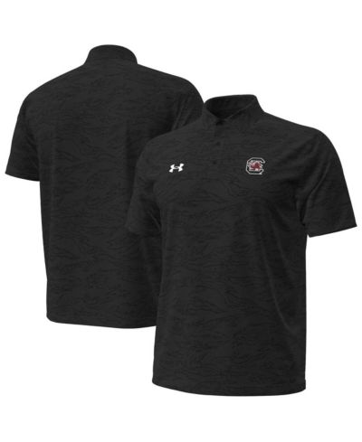 Мужская рубашка-поло Under Armour Black South Carolina Gamecocks Drive Camo Jacquard