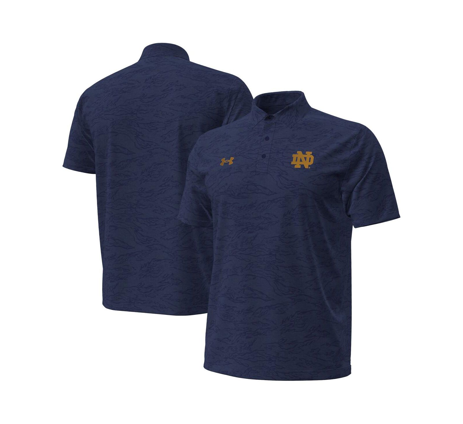 Under Armour Men's Navy Notre Dame Fighting Irish Drive Camo Jacquard Polo Shirt