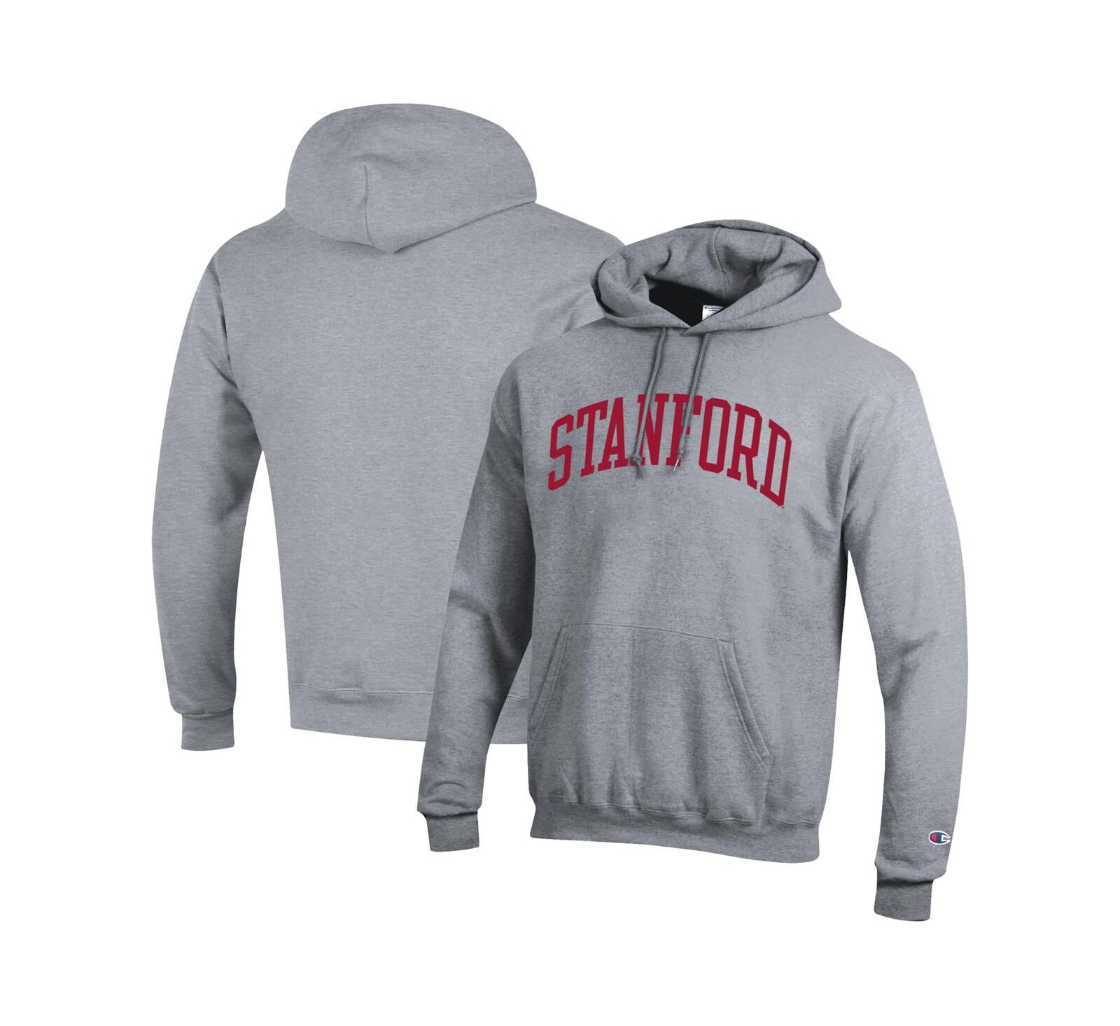 Champion Men's Heather Gray Stanford Cardinal Basic Arch Fleece Pullover Hoodie