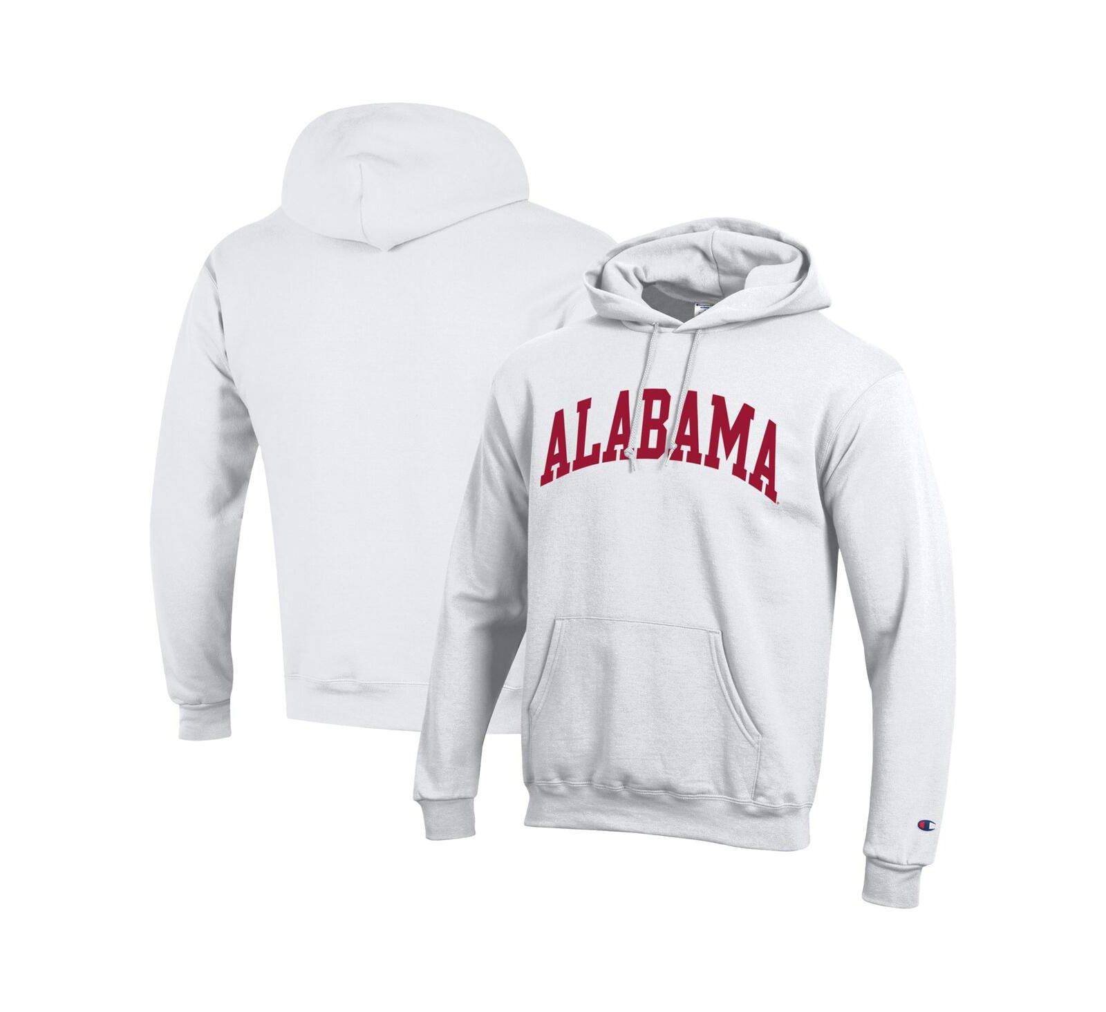 Champion Мужское белое худи с капюшоном Alabama Crimson Tide Basic Arch Fleece
