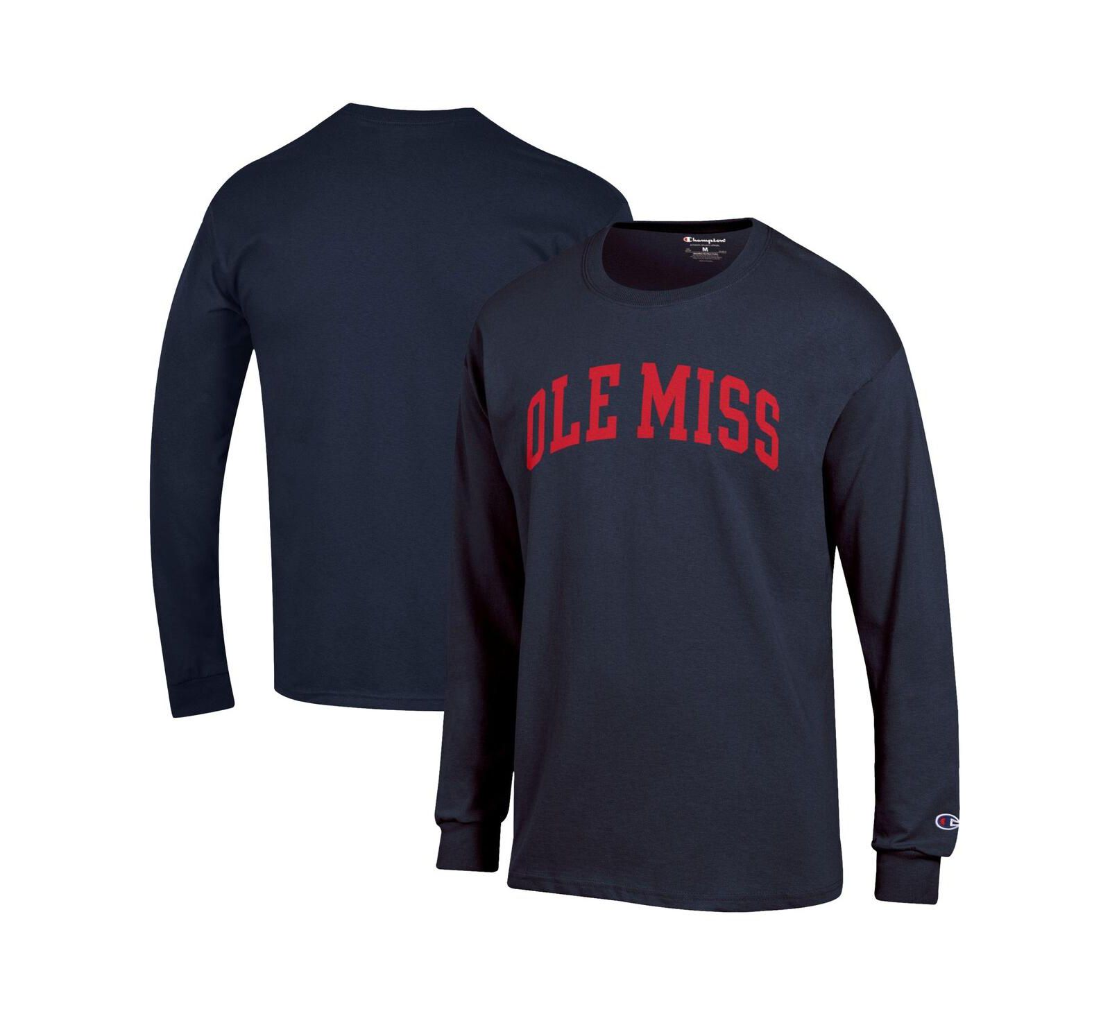 Champion Men's Navy Ole Miss Rebels Basic Arch Long Sleeve T-Shirt