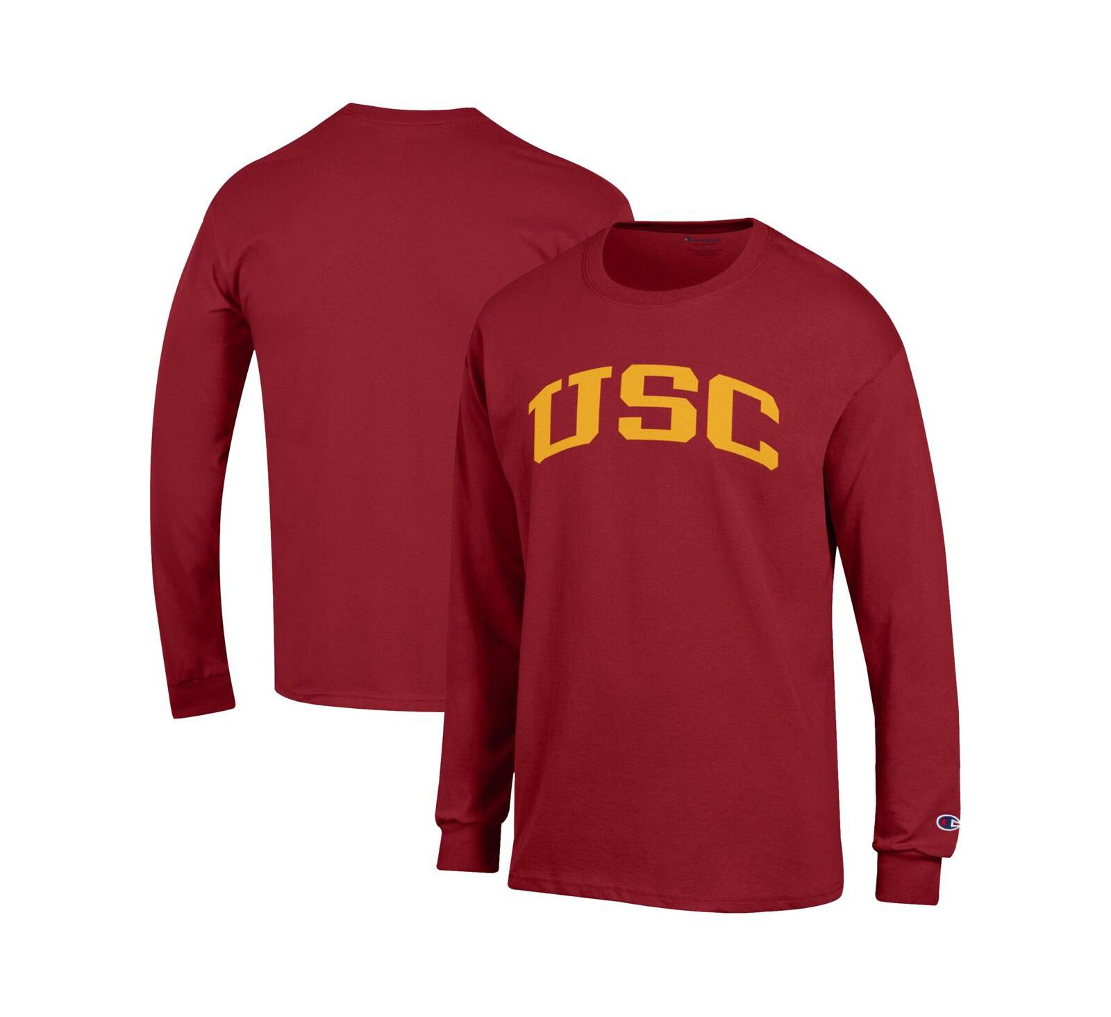Champion Men's Cardinal USC Trojans Basic Arch Long Sleeve T-Shirt