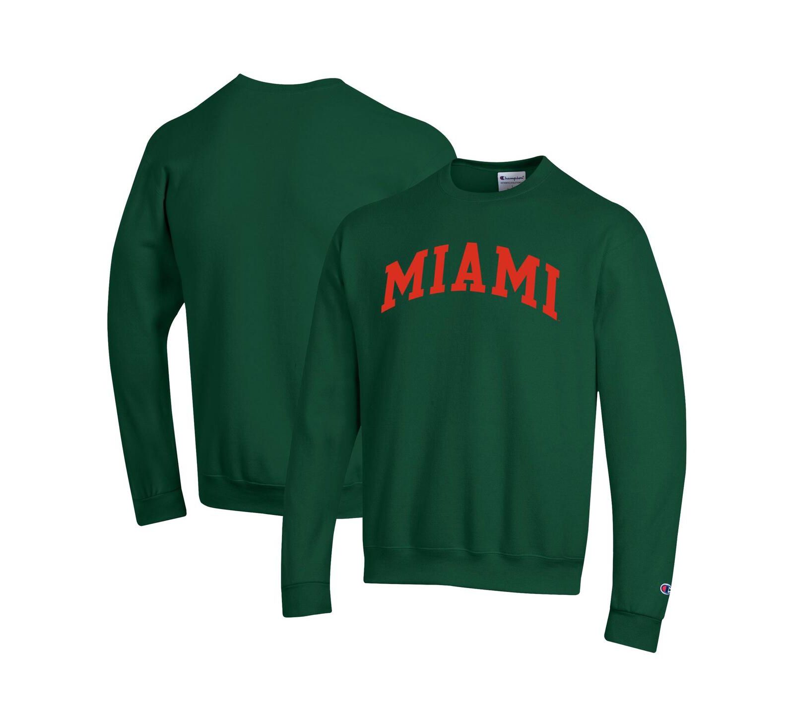 Champion Мужской зеленый флисовый свитшот Miami Hurricanes Basic Arch