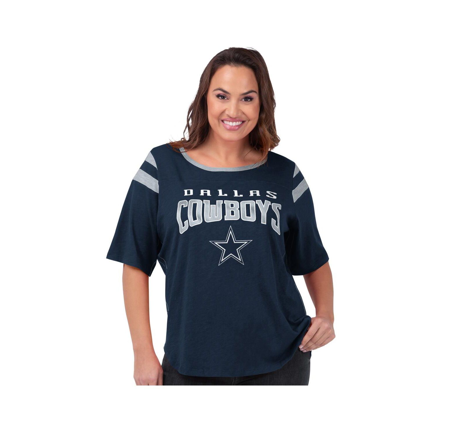 Женская футболка G-III 4Her by Carl Banks Navy Dallas Cowboys Plus Size Linebacker