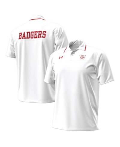 Under Armour Мужская белая рубашка-поло Wisconsin Badgers 1980 Throwback Game