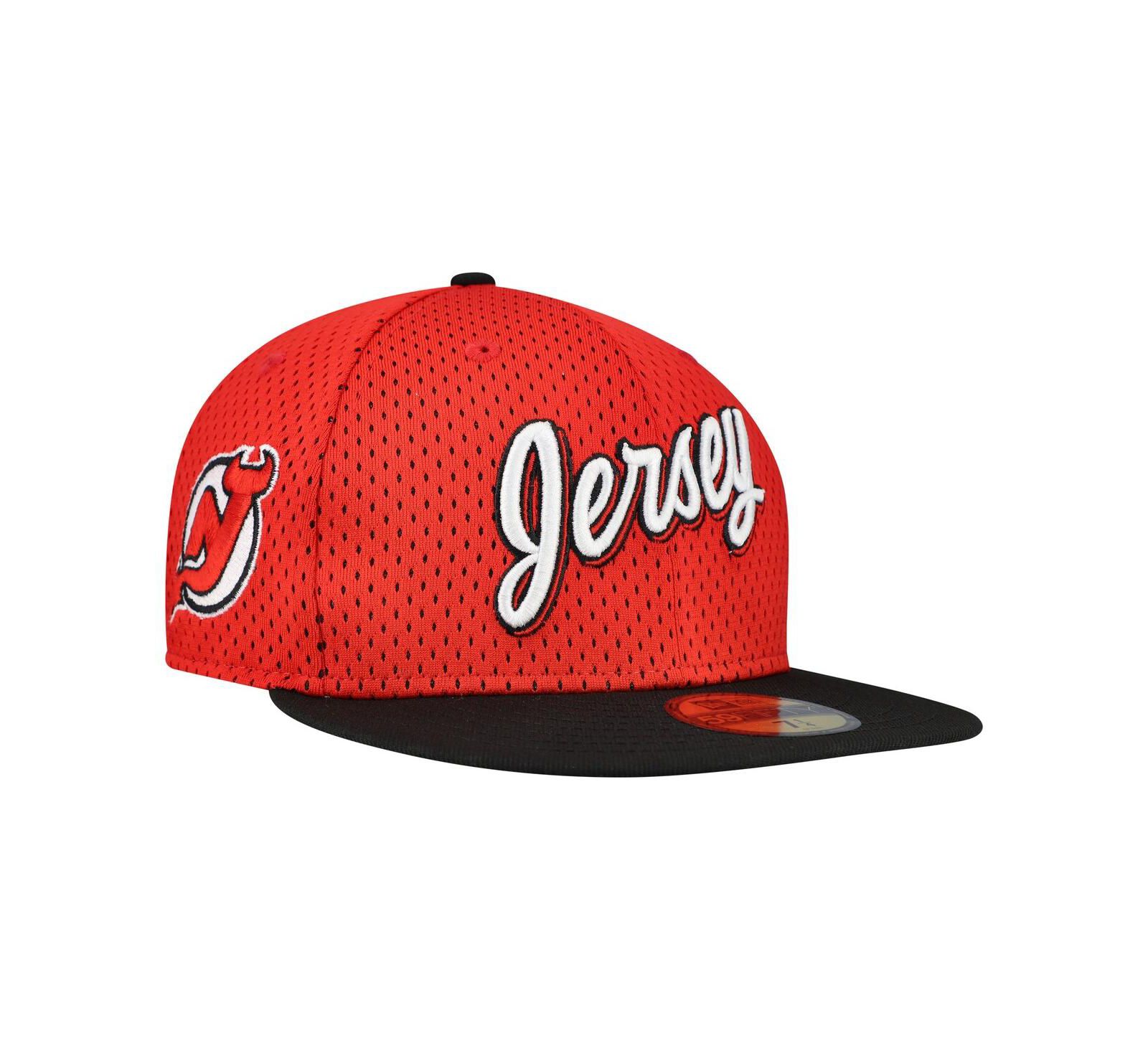 New Era Men's Red/Black New Jersey Devils Mesh Crown Two-Tone 59FIFTY Fitted Hat