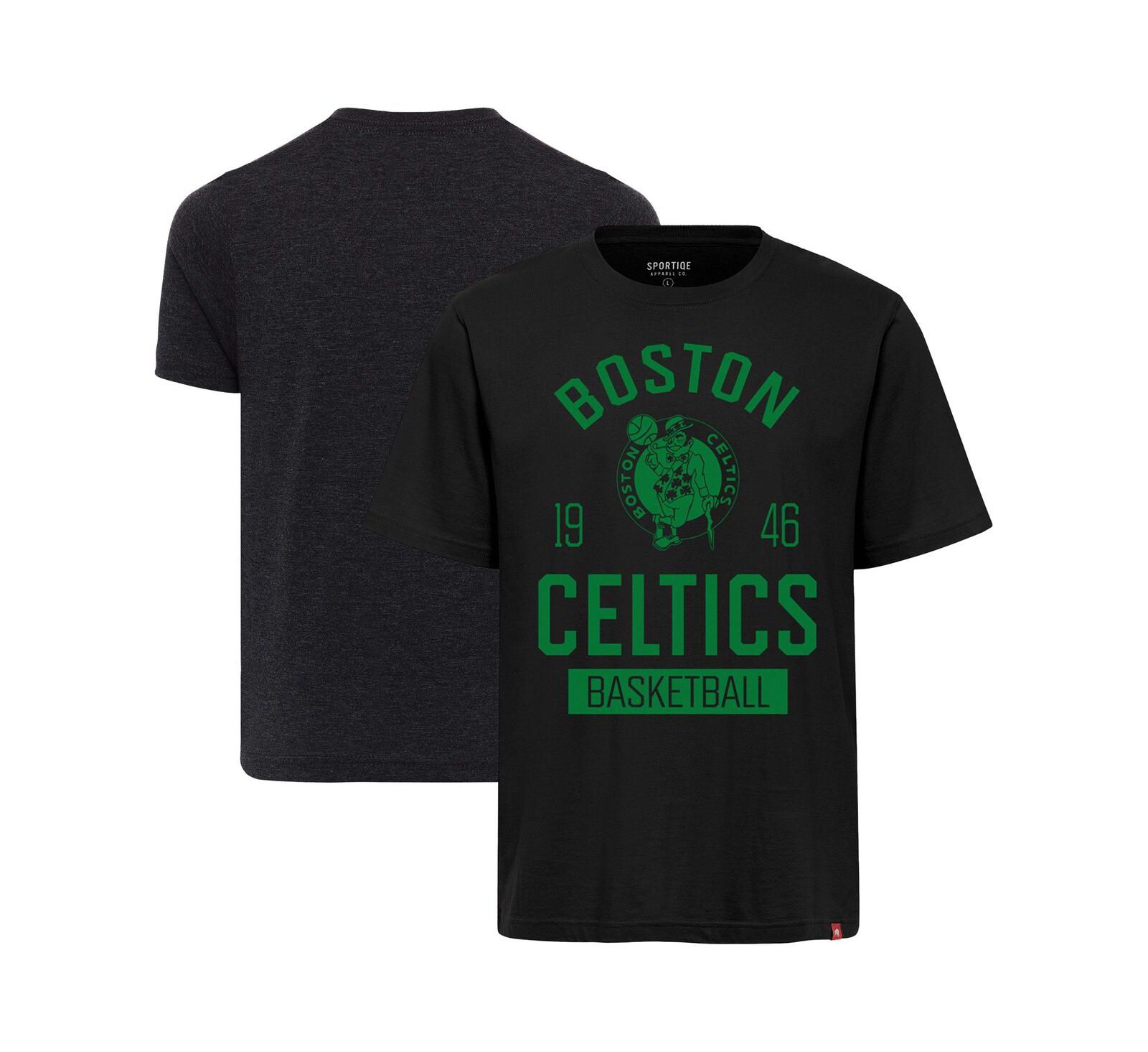 Мужская и женская футболка Sportiqe Black Boston Celtics Duke Premium