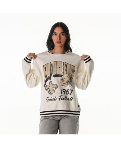 Женская винтажная свитшот-толстовка The Wild Collective Cream New Orleans Saints Oversized из футера