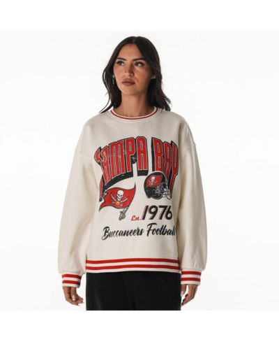 Женское оверсайз свитшот The Wild Collective Cream Tampa Bay Buccaneers Vintage French Terry