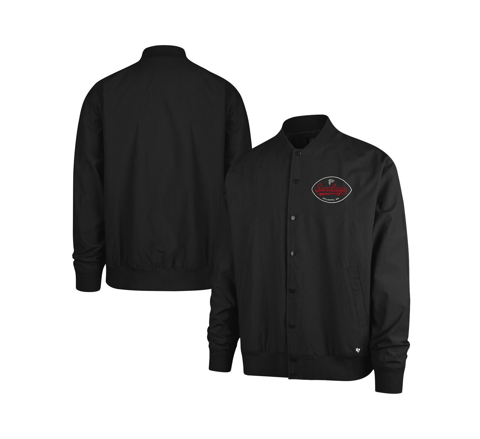 '47 Brand мужская бомбер-куртка Black Atlanta Falcons Sundays Euro Step Twill Full-Button