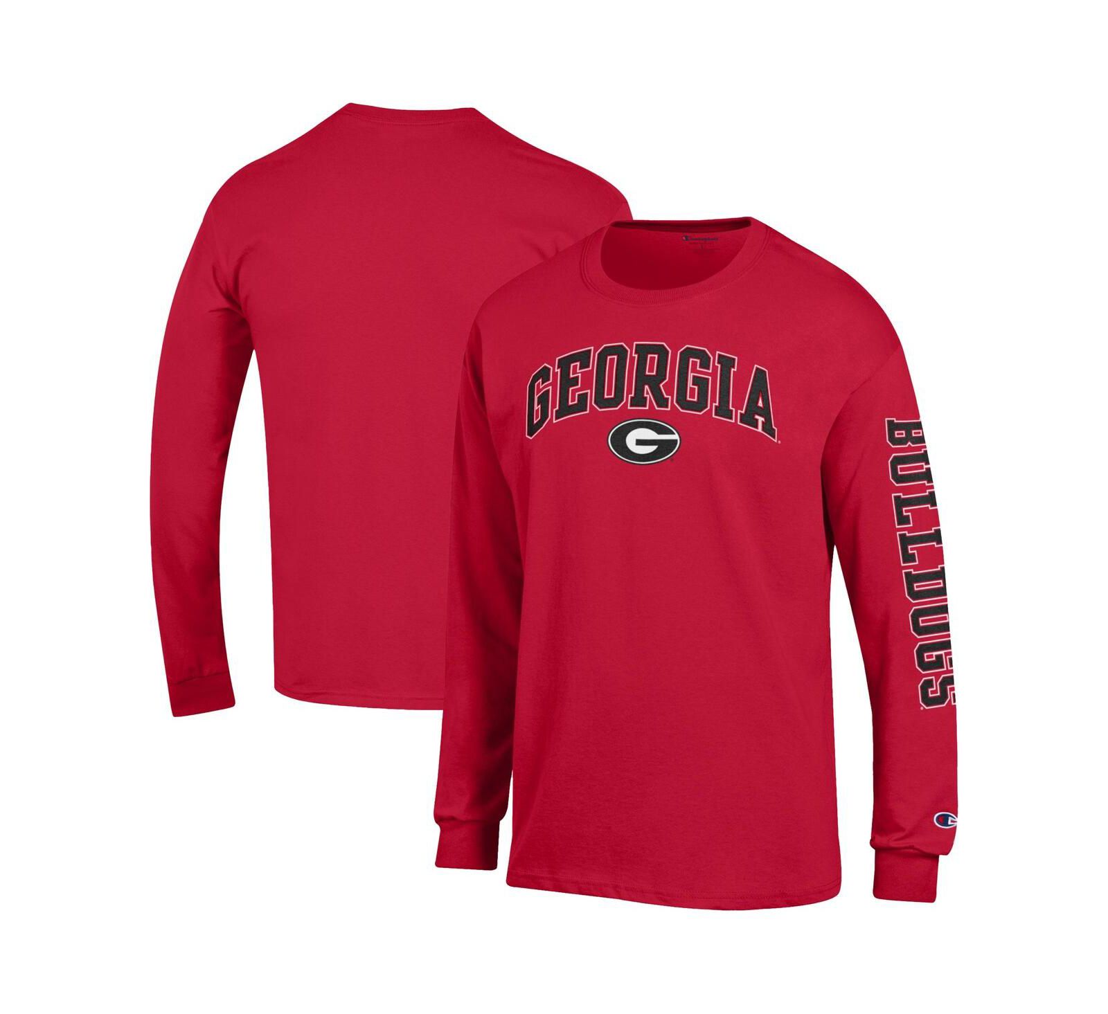 Champion Men's Red Georgia Bulldogs Arch Over Logo 2-Hit Long Sleeve T-Shirt