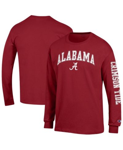 Champion Men's Crimson Alabama Crimson Tide Arch Over Logo 2-Hit Long Sleeve T-Shirt