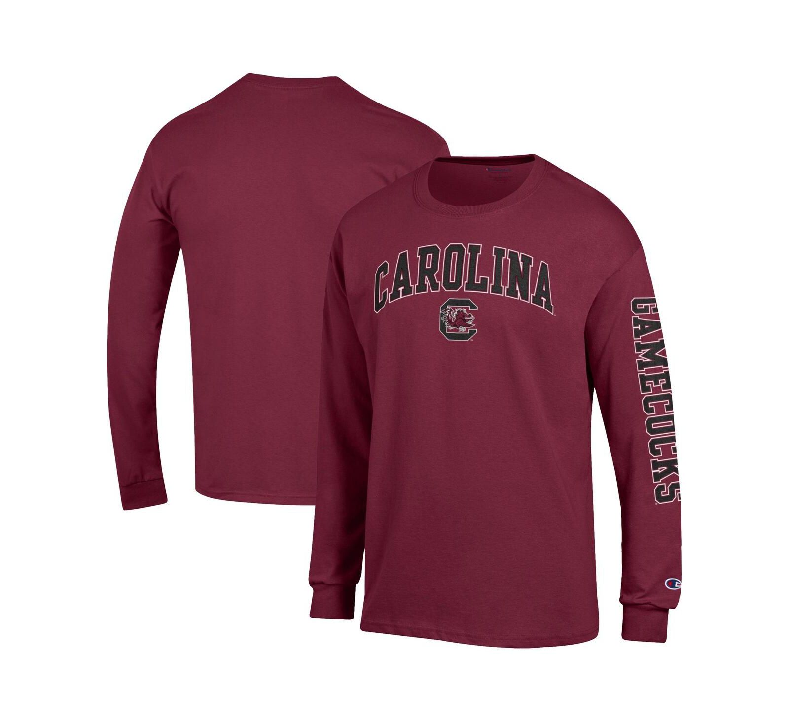 Champion Men's Garnet South Carolina Gamecocks Arch Over Logo 2-Hit Long Sleeve T-Shirt
