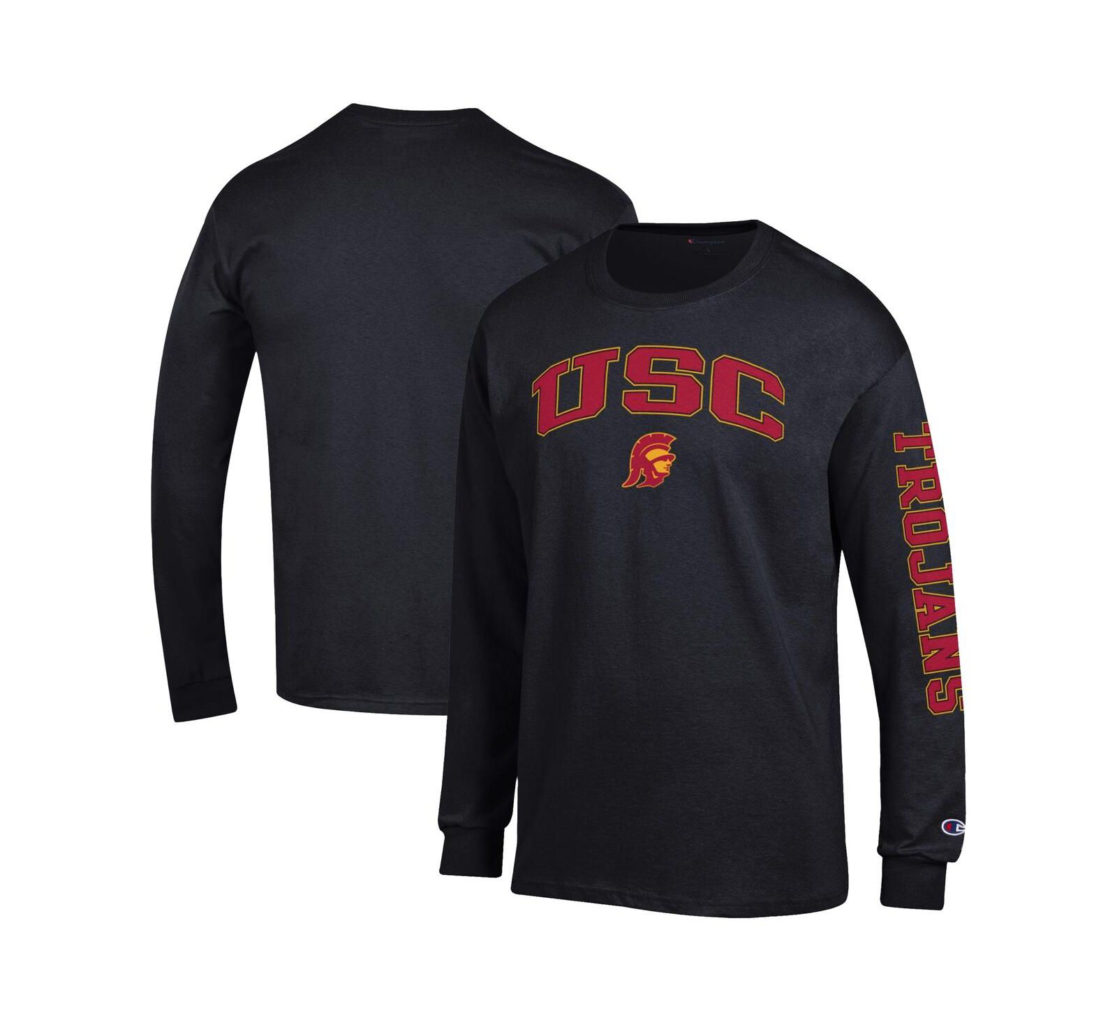 Champion Men's Black USC Trojans Arch Over Logo 2-Hit Long Sleeve T-Shirt