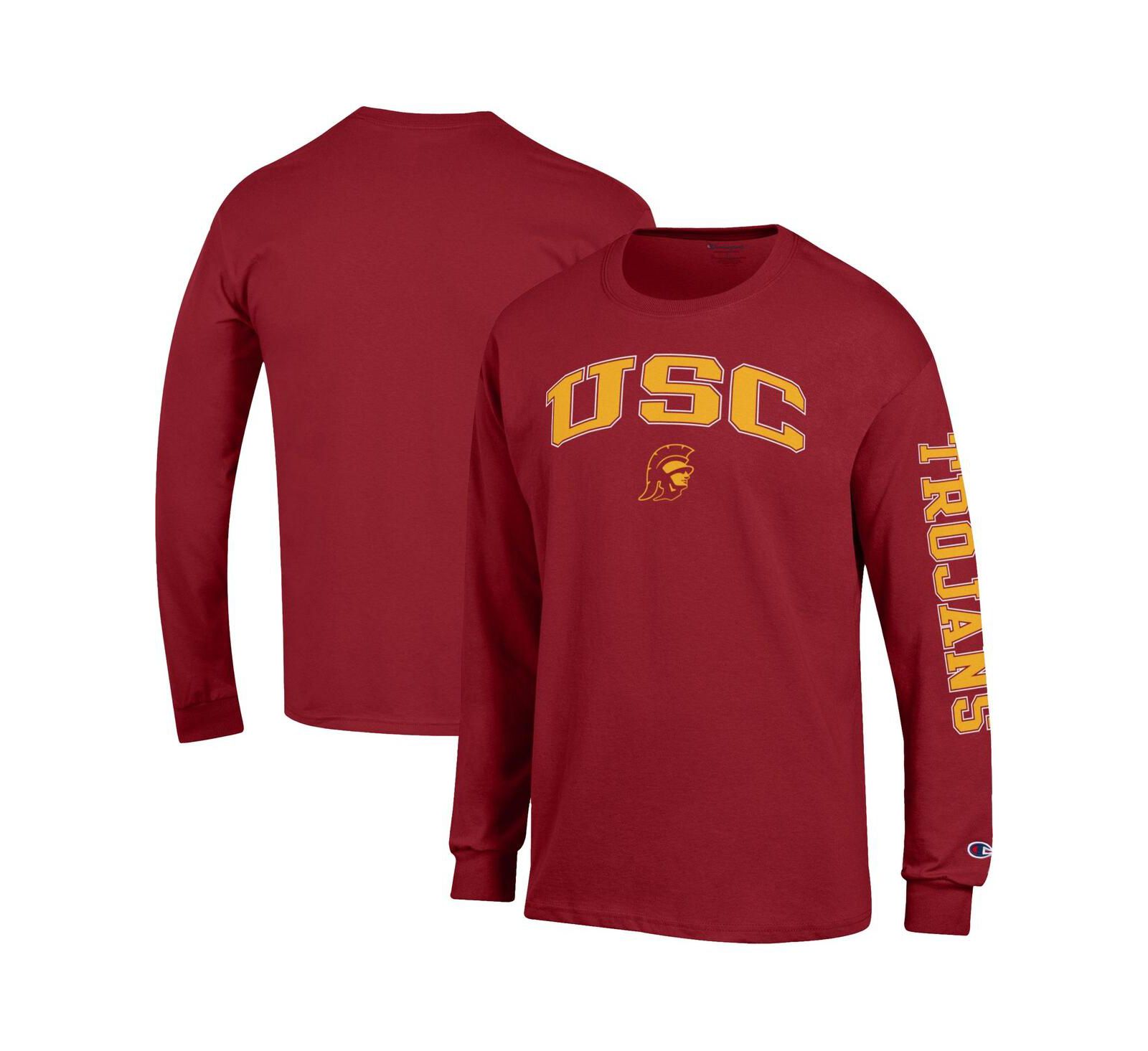 Champion Men's Cardinal USC Trojans Arch Over Logo 2-Hit Long Sleeve T-Shirt