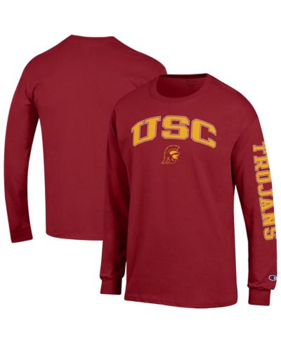 Champion Men's Cardinal USC Trojans Arch Over Logo 2-Hit Long Sleeve T-Shirt