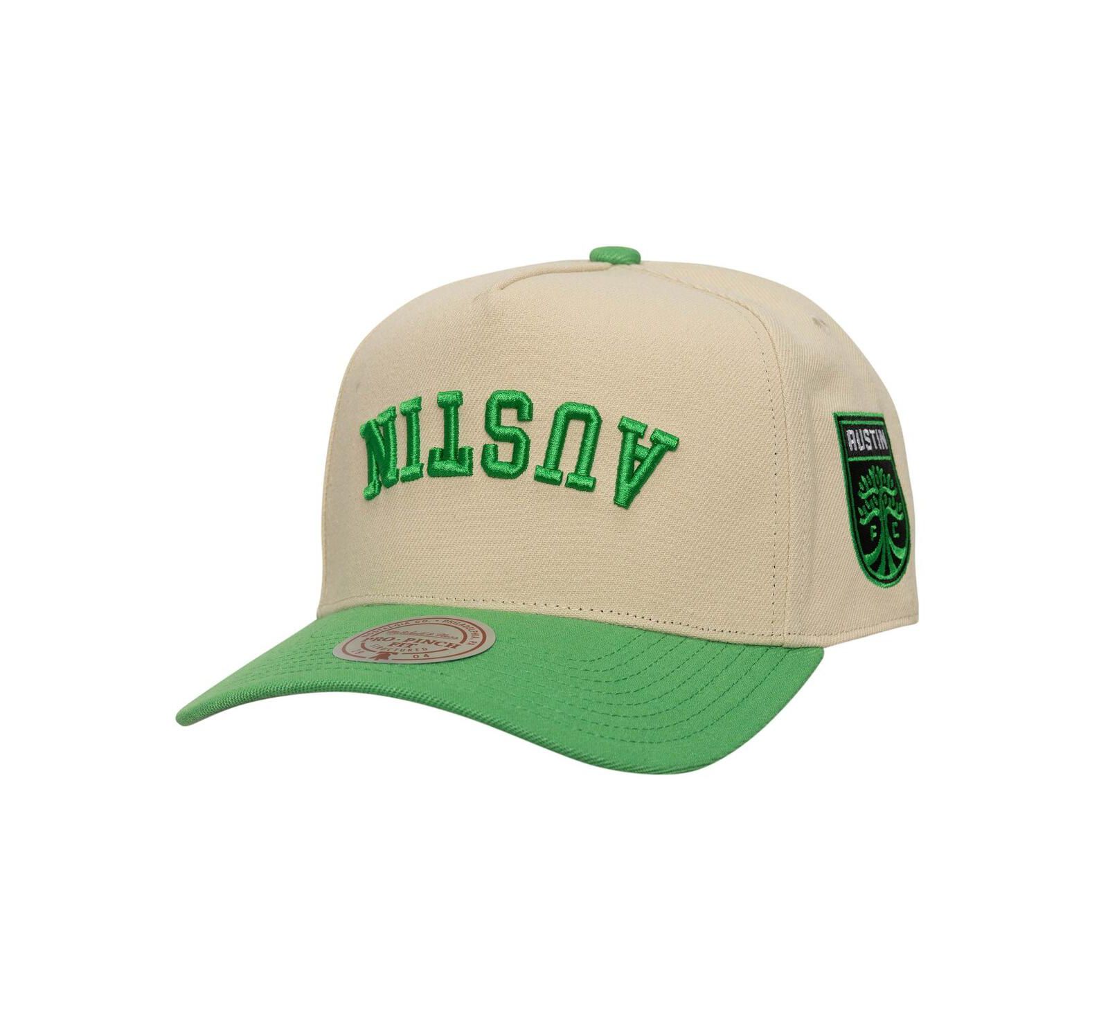 Мужская кепка Mitchell & Ness Green/Royal Austin FC Upside Down Pro Pinch Snapback