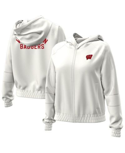 Женское флисовое укороченное худи Under Armour Natural Wisconsin Badgers Gameday Rival Full-Zip